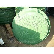 Люк канализационный полимерный легкий до 1.5 тонн m=27кг зеленый