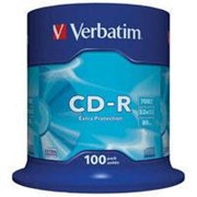 Диск CD-R Verbatim 700Mb 52x Cake box 100шт Extra (43411) фото