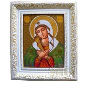 Икона - Икона Божьей матери "Умиление", вишивка, чешский бисер, (25*19)