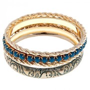 Браслет-кольца 4 кольца Узор , цвет морской в золоте фотография