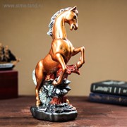 Сувенир "Конь на дыбах" бронзовый цвет, 38 см, микс