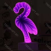 Светильник с эффектом бесконечности Фламинго фото