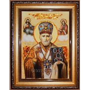 Икона “Николай Чудотворец“ (20х30 в декоративной рамке за стеклом) фото