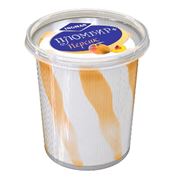 Мороженое Пломбир + персик фотография