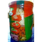 Консервы Ассорти овощное (зеленый горошек картофель и морковь) фото