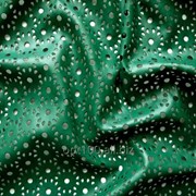 Стрейч-кожа перфорированная, цвет зеленый - W-1753-D-1-5 фотография