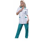 Медицинская одежда Костюм Анна белый с зеленым