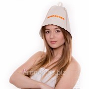 Шапка для бани Директор (белый войлок) фото