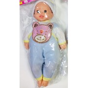Куколка хохотун мягконабивной в голубом костюме