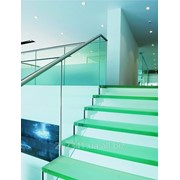 Стеклянная лестница с подсветкой арт 5411 фото
