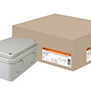 Распаячная коробка ОП 120х80х50мм, крышка, IP55, 6 вх., без гермовводов TDM фотография