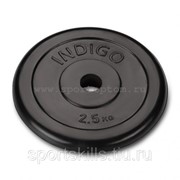 Диск обрезиненный 26 мм INDIGO IN122 2,5 кг Черный фотография