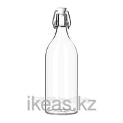 Бутылка с пробкой, прозрачное стекло КОРКЕН фото
