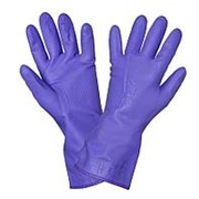 Перчатки ПВХ хозяйственные с подкладкой (L), фиолетовые AIRLINE фотография