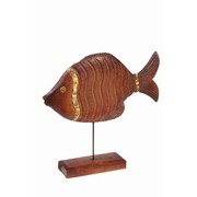 Сувенир Рыба на подставке, медная инкрустация фото