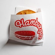 Пакет “уголок“ для гамбургера с надписью фото