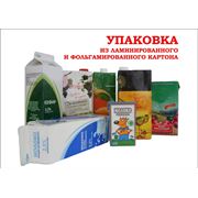 Упаковка из ламинированной и фольгамированной бумаги для розлива жидких пищевых продуктов фото
