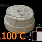 Термоизоляционный шнур «Керамический шнур». Уплотнитель дверцы котла (+1100°С) 15х15 мм фотография