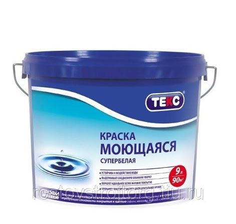 Краска водно-дисперсионная моющаяся Супербелая 25 кг ТЕКС в Ростове-на ...