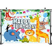 Фон для фотосъемки ткань мультфильм животных реквизит на день рождения для детской фотостудии домашний фотография