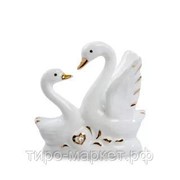 Сувенир керамический “Пара лебедей“, h-7см, арт.3714-1 фото