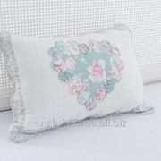 Декоративна подушка Classic для ліжка печворк 50x70 блакитний фото