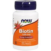 NOW Биотин 1000 мг Now Biotin 1000 mcg 100 капсул фото