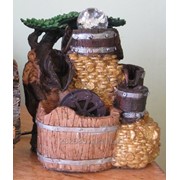 464 Фонтан с водной мельницей «Горы золота» подсветка вращающегося шарика 24 высота на 22 см фото