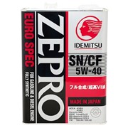 Синтетическое всесезонное моторное масло Idemitsu Zepro Euro SPEC 5W-40, 5w40, SN/CF, 4 л