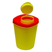 Емкость-контейнер 3л для утилизации игл квадратная, желтая