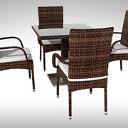 Комплект обеденный для кафе плетенный из искусственного ротанга Picionne/Antilope стол+4 кресла фото