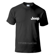 Футболка черная Jeep вышивка белая фотография