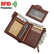 Мужской Anti-Theft RFID Защищенный кошелек с блокировкой 6 слотов для карт Защитный короткий кошелек фото