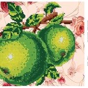 Схема для частичной вышивки бисером Зеленые яблоки фото