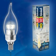 Лампа CRYSTAL серия (Специальная серия для хрустальных люстр) LED-CW37P-5W/WW/E14/CL ALC02SL пластик фото
