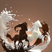 Фотообои Молочные лошади фото