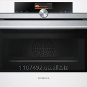 Компактный духовой шкаф с интегрированной микроволновой печью Siemens CM636GBW1, белый фото
