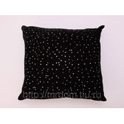 Подушка декоративная 35*35 “звездное небо“ вышивка, бархат, х/ф, черный (714612) фото