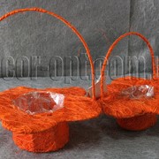 Корзины-цветы оранжевые из сизали 2 шт 5626