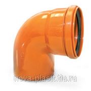 Отвод ПВХ 110/90 оранжевый,для внешней канализации фото