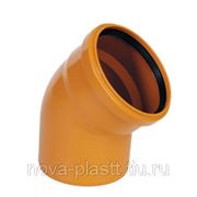 Отвод ПВХ 110/45 оранжевый,для внешней канализации фотография