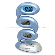 Электронные настольные часы-будильник Wendox W1810 серебристо-голубые