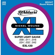 Струны для электрогитары D'Addario EXL120 XL Super Light (6 струн .009-.042) фото