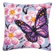 Набор для вышивания крестиком Vervaco 0008501-PN “Фиолетовая бабочка“ 40см.*40см. фото