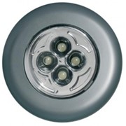 СТАРТ ночник PL-4LED-silv (3xR03 не в компл.) пластик, пушлайт, серебро d=70, BL1 фото