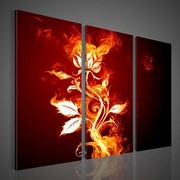 Модульная картина "Огненный цветок"