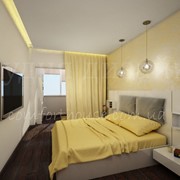 Дизайн интерьера спальни в желтом цвете фото