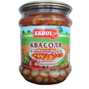 Ekool Квасоля біла в томатному соусі скло банка 470г