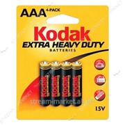 Батарейка Kodak Extra Heavy Duty AAA/R3 ( микропальчик ) (уп.4 шт. цена за уп.) в коробке №361104