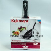 Сковорода литая толстостенная Kukmara, 240 мм, с антипригарным покрытием, со стеклянной крышкой, арт ... фото